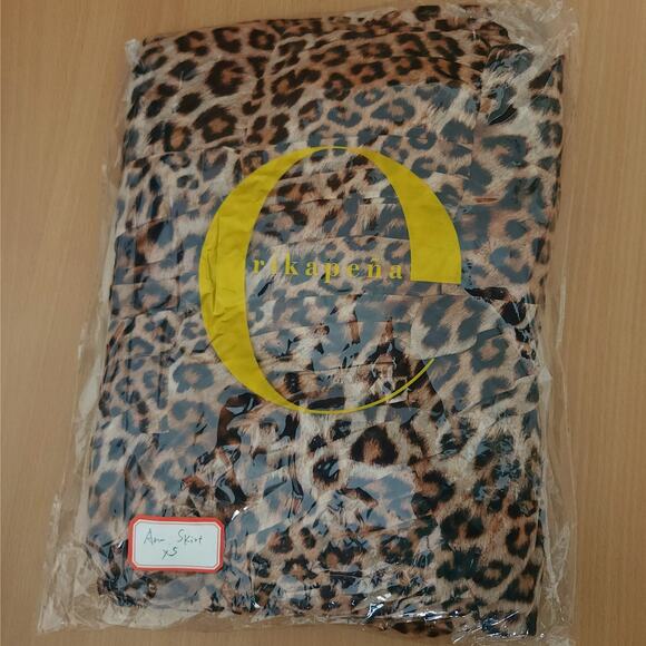 ERIKA PENA Ana boho tiered flowy maxi animal leopard print skirt Size XS NEW - Picture 6 of 6